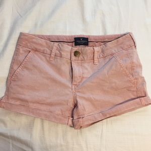 AMERICAN EAGLE PINK KHAKI SHORTS